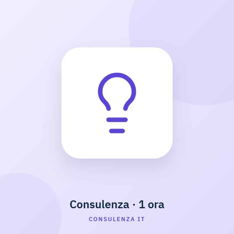Consulenza · 1 ora – Consulenza IT
